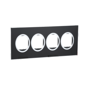 Legrand Arteor 8M Black Mirror Cover Plate With Frame, 5765 83